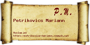 Petrikovics Mariann névjegykártya